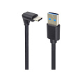 PremiumCord Kabel USB typ C/M zahnutý konektor 90° - USB 3.0 A/M, 1m