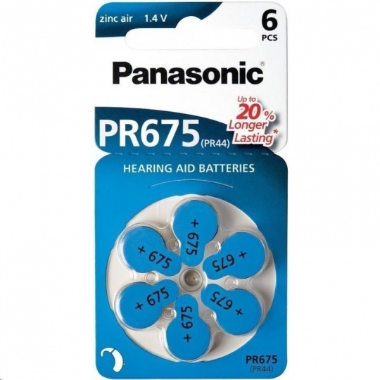 PANASONIC Zinkovzduchová baterie PR-675(44)/6LB AA 1,2V (Blistr 4ks)