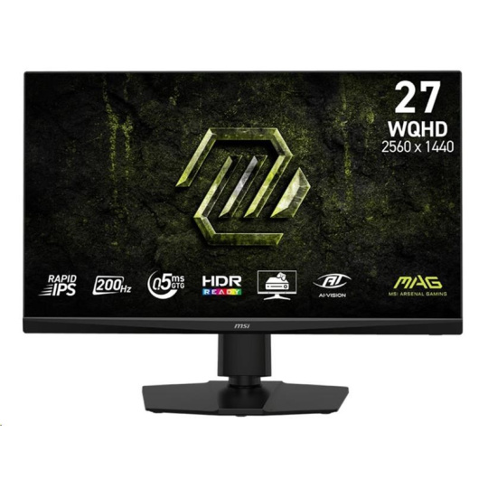 MSI LCD MAG 272QPF E20, 27", 2560x1440, Rapid IPS, 0,5 ms, VESA 100x100, Black MSI LCD MAG 272QPF E20, 27", 2560x1440, Rapid IPS, 0,5 ms, VESA 100x100, Black