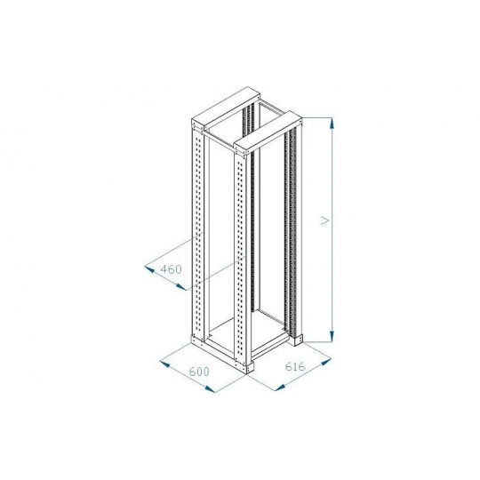 TRITON 19" montážní rám 42U, dvoudílný, hloubka 600mm