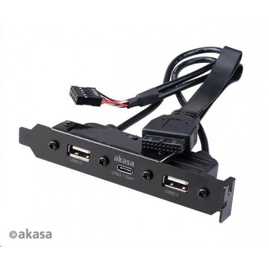 AKASA adaptér MB interní, Type-C USB3.1 Gen1 internal adapter cable + Type-A USB2.0  ports, 40 cm