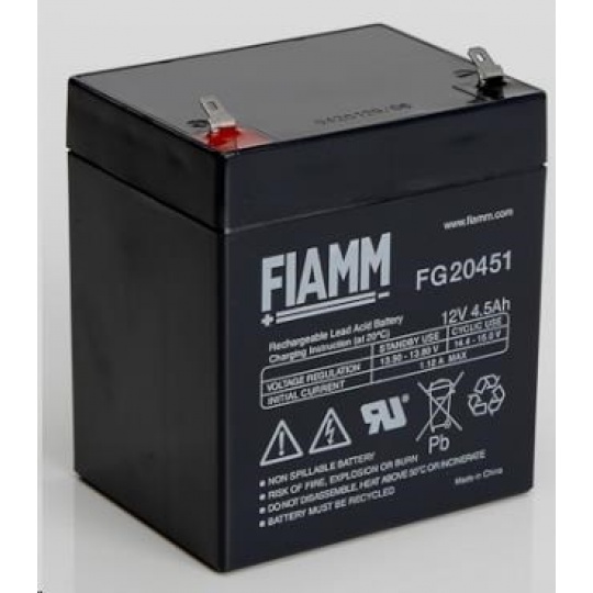 Baterie - Fiamm FG20451 (12V/4,5Ah - Faston 187), životnost 5let