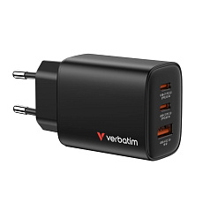 VERBATIM GaN Nabíječka Essentials 65W, 2xUSB-C, 1xUSB-A, černá