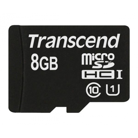 TRANSCEND MicroSDHC karta 8GB Premium, Class 10 UHS-I 300x, bez adaptéru