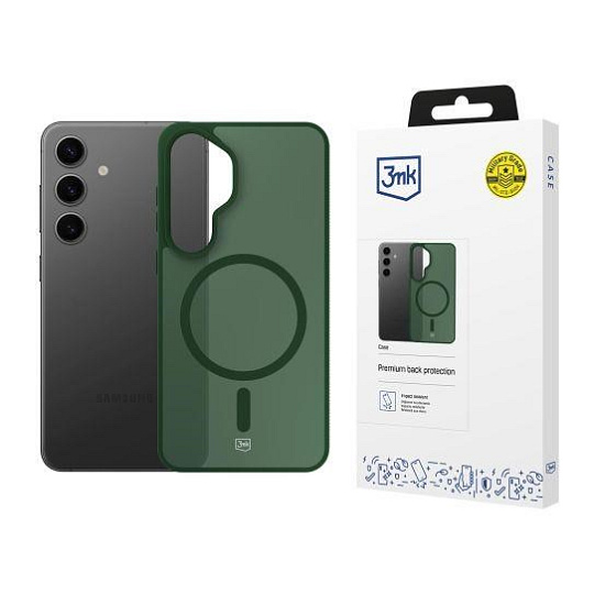 3mk ochranný kryt Smoke MagCase Green pro Samsung Galaxy S24 3mk ochranný kryt Smoke MagCase Green pro Samsung Galaxy S24