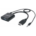 MANHATTAN převodník z HDMI na VGA + audio (HDMI Male to VGA Female, with audio, Polybag)
