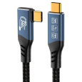 PREMIUMCORD Kabel USB4™ Version2.0 80Gbps 16K@60Hz 240W Thunderbolt 3 a 4 kabel zahnutý 0,8m