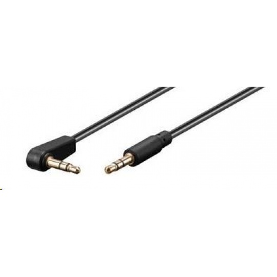 PREMIUMCORD Kabel Jack 3,5mm - 3,5mm konektor 90° M/M 0,5m