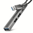 AXAGON HUE-STA, 4x USB ALU STRIP hub, 1x USB-A 5Gbps, 2x USB-A & 1x USB-C 480Mbps, kabel USB-A 12cm