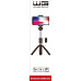 WG - Selfie tyč WG 6, Selfie tyč + tripod, teleskopická, s bluetooth tlačítkem, černá