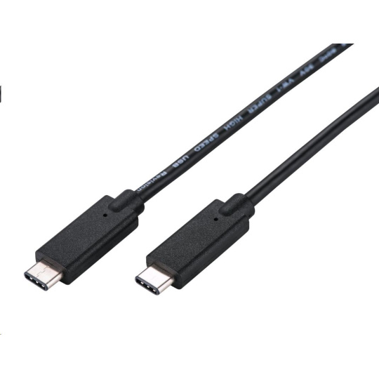 C-TECH kabel USB 3.2, Type-C (CM/CM), PD 100W, 20Gbps, 1m, černý