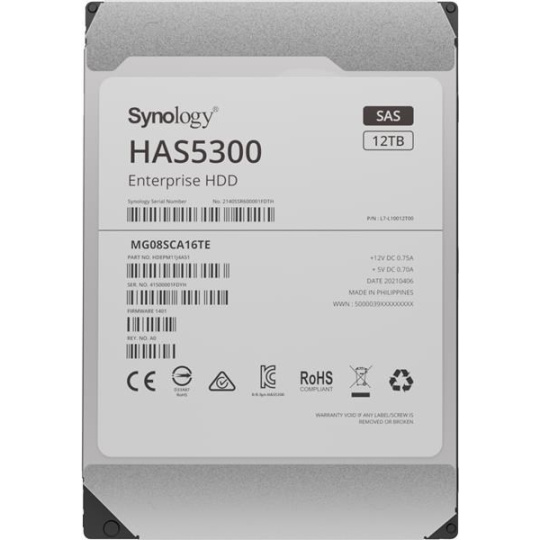 Synology 3,5" HDD HAS5300-12T (NAS) (12TB, SAS, 7200 RPM, 256MB)