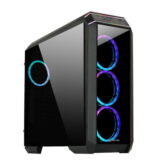 CHIEFTEC skříň STALLION II, ATX, 1x USB-C 3.2, 2x USB 3.1, 1x USB 2.0, 4x 120mm RGB Fan, černá