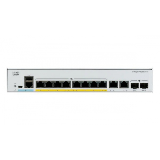 Cisco Catalyst C1000-8P-2G-L, 8x10/100/1000, 2xSFP/RJ-45, PoE