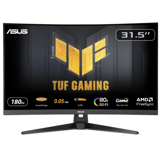 ASUS LCD TUF Gaming VG32WQ3B, 31.5" 2560x1440, 180Hz, 1ms, 350nits, Curved, FF, Repro, DP, HDMI, Audio, Vesa, Black ASUS LCD TUF Gaming VG32WQ3B, 31.5" 2560x1440, 180Hz, 1ms, 350nits, Curved, FF, Repro, DP, HDMI, Audio, Vesa, Black