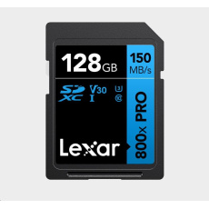 Lexar SDXC 800x Pro UHS-I cards, C10 (V30) U3, R150/W45, 256GB