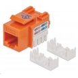 Intellinet Cat6 Keystone Jack, UTP, Orange, Punch-down