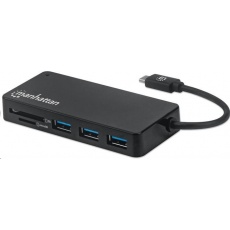 MANHATTAN USB-C Hub 3-port USB 3.2 Gen 1 Hub se čtečkou karet MANHATTAN USB-C Hub 3-port USB 3.2 Gen 1 Hub se čtečkou karet
