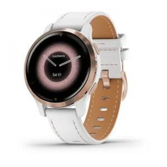 Garmin GPS sportovní hodinky Venu® 2S Rose Gold/White Leather Band