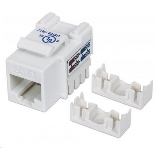 Intellinet Cat6 Keystone Jack, UTP, White, Punch-down