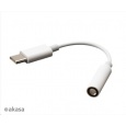 AKASA adaptér USB Type-C na 3.5 mm headphone jack adapter, 10cm, bílá