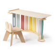 Dřevěná montessori houpačka 100 cm 6v1 max s prknem a židlí - set pastel