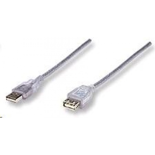 MANHATTAN Kabel USB 2.0 A-A prodlužovací 1,8m (stříbrný)