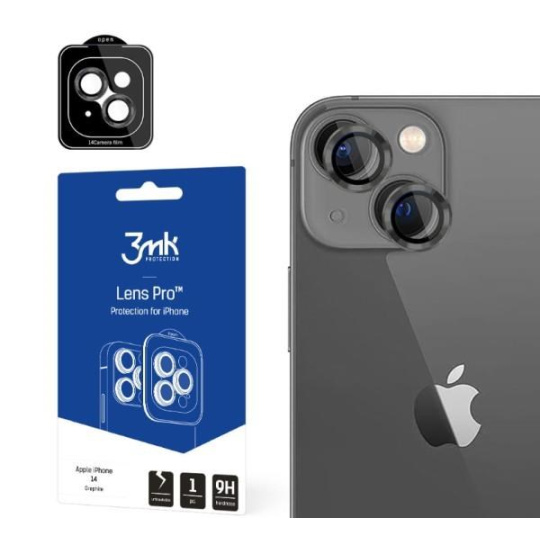 3mk tvrzené sklo Lens Pro ochrana kamery pro Apple iPhone 14, grafitová