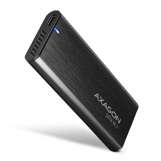 AXAGON EEM2-SBC, USB-C 3.2 Gen 2 - M.2 SATA SSD kovový RAW box, bezšroubkový