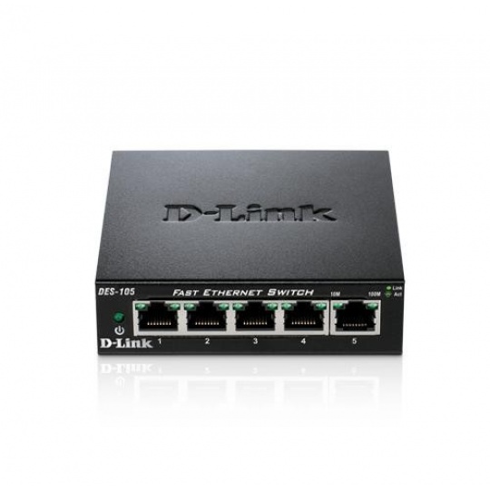 D-Link DES-105 5-port 10/100 Metal Housing Desktop Switch