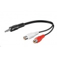 PREMIUMCORD Kabel audio 3,5mm Jack - 2x Cinch 20cm (M/F, stereo)