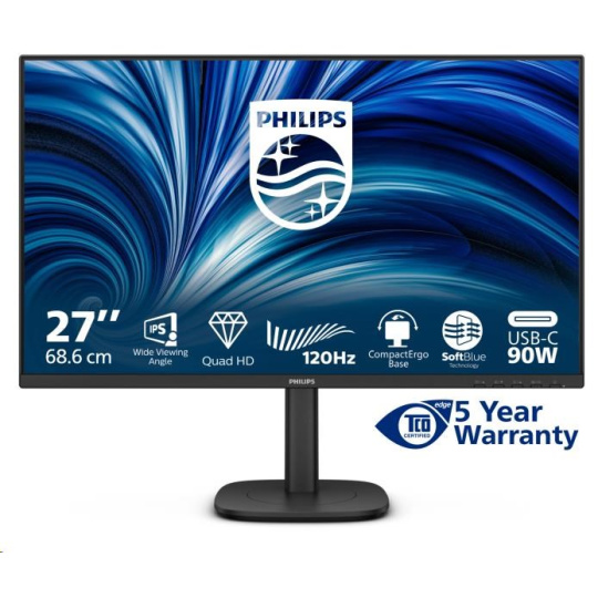 Philips MT 27" 27B2U3601 - 2560x1440,IPS,120Hz,HDMI,DP,USBhub,USB-C,RJ45,Repro,Pivot Philips MT 27" 27B2U3601 - 2560x1440,IPS,120Hz,HDMI,DP,USBhub,USB-C,RJ45,Repro,Pivot