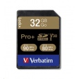 VERBATIM SDHC karta 32GB PRO+ Class 10, UHS-1 (R:90/W:80 MB/s)